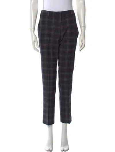 Pre-owned Max Mara Virgin Wool Straight Leg Pants In Blue