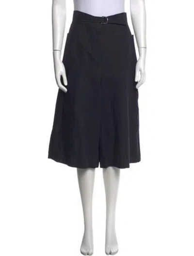 Pre-owned Max Mara Virgin Wool Straight Leg Pants In Blue