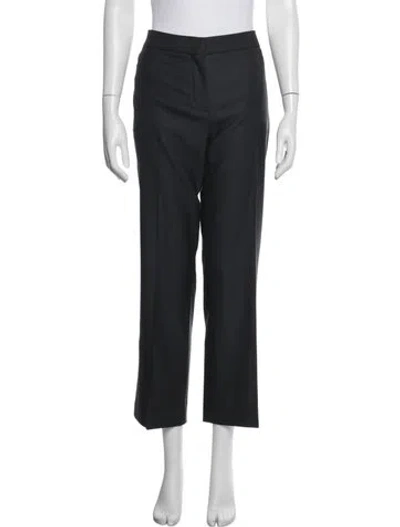 Pre-owned Max Mara Virgin Wool Straight Leg Pants In Blue
