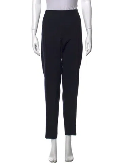 Pre-owned Max Mara Virgin Wool Straight Leg Pants In Blue