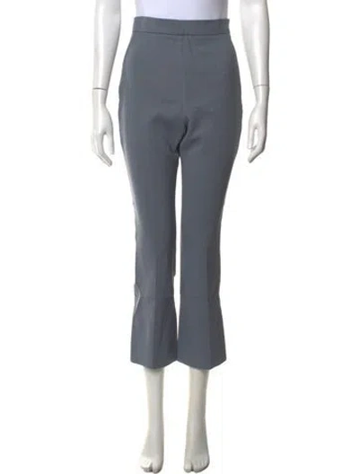 Pre-owned Max Mara Virgin Wool Straight Leg Pants In Blue