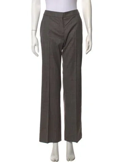Pre-owned Max Mara Virgin Wool Straight Leg Pants In Brown