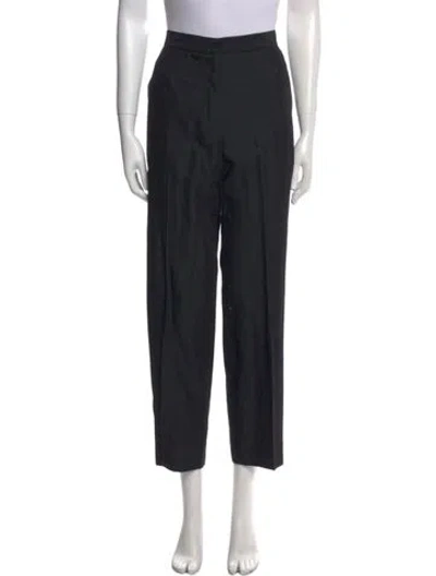 Pre-owned Max Mara Virgin Wool Straight Leg Pants In Gray