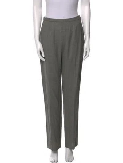 Pre-owned Max Mara Virgin Wool Straight Leg Pants In Gray