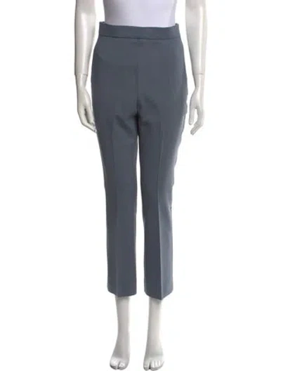 Pre-owned Max Mara Virgin Wool Straight Leg Pants In Gray