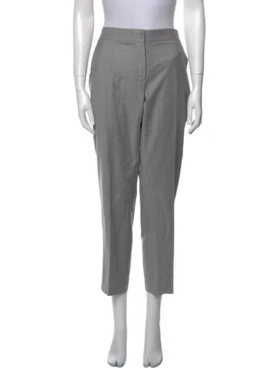 Pre-owned Max Mara Virgin Wool Straight Leg Pants In Gray