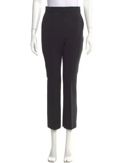 Pre-owned Max Mara Virgin Wool Straight Leg Pants In Gray