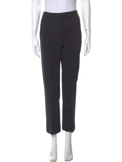 Pre-owned Max Mara Virgin Wool Straight Leg Pants In Gray