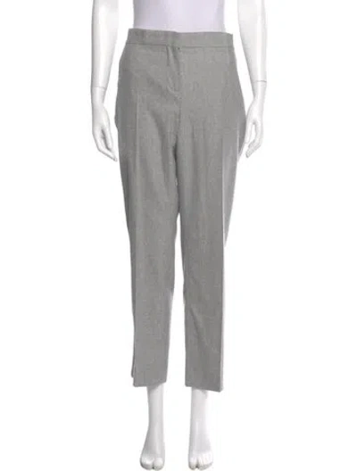 Pre-owned Max Mara Virgin Wool Straight Leg Pants In Gray