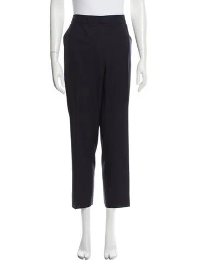 Pre-owned Max Mara Virgin Wool Straight Leg Pants In Gray