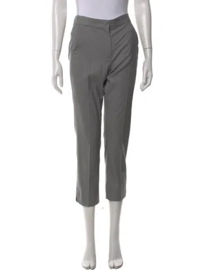 Pre-owned Max Mara Virgin Wool Straight Leg Pants In Gray