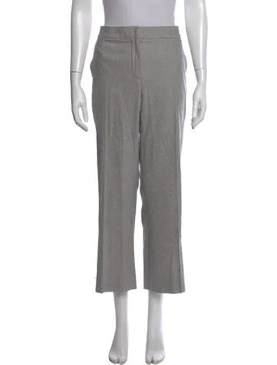 Pre-owned Max Mara Virgin Wool Straight Leg Pants In Gray