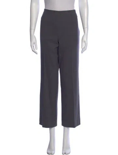 Pre-owned Max Mara Virgin Wool Straight Leg Pants In Gray