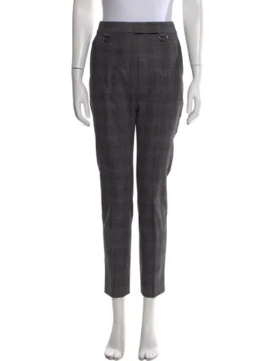 Pre-owned Max Mara Virgin Wool Straight Leg Pants In Gray
