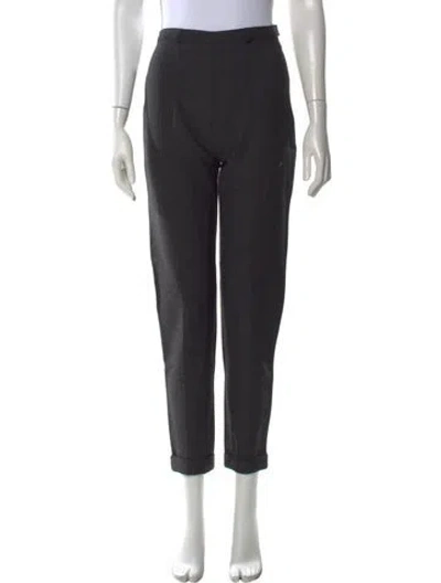 Pre-owned Max Mara Virgin Wool Straight Leg Pants In Gray