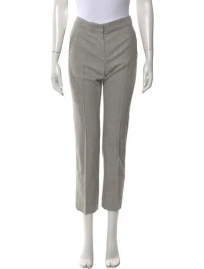 Pre-owned Max Mara Virgin Wool Straight Leg Pants In Gray