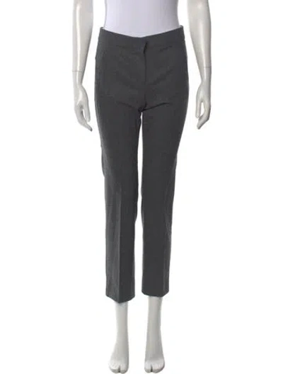 Pre-owned Max Mara Virgin Wool Straight Leg Pants In Gray