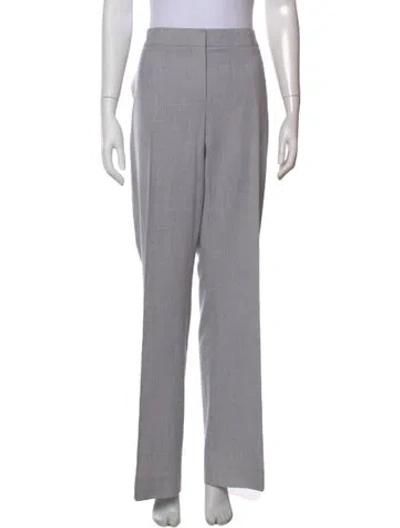 Pre-owned Max Mara Virgin Wool Straight Leg Pants In Gray