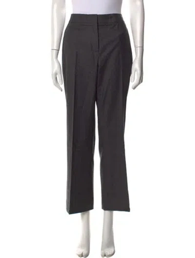 Pre-owned Max Mara Virgin Wool Straight Leg Pants In Gray
