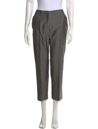 Pre-owned Max Mara Virgin Wool Straight Leg Pants In Gray