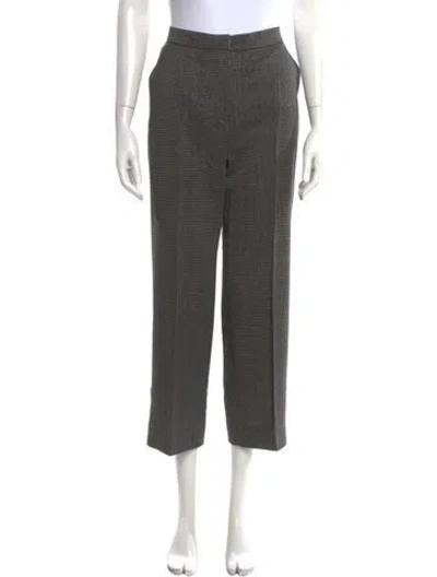 Pre-owned Max Mara Virgin Wool Straight Leg Pants In Gray