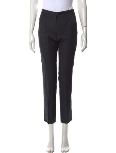 Pre-owned Max Mara Virgin Wool Straight Leg Pants In Gray
