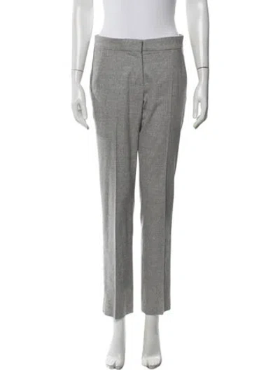 Pre-owned Max Mara Virgin Wool Straight Leg Pants In Gray