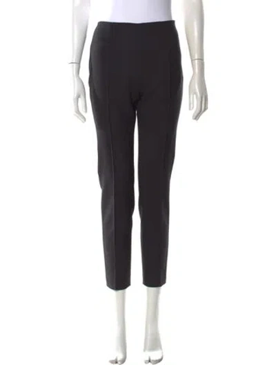 Pre-owned Max Mara Virgin Wool Straight Leg Pants In Gray
