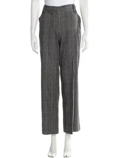 Pre-owned Max Mara Virgin Wool Straight Leg Pants In Gray