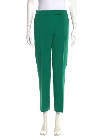 Pre-owned Max Mara Virgin Wool Straight Leg Pants In Green