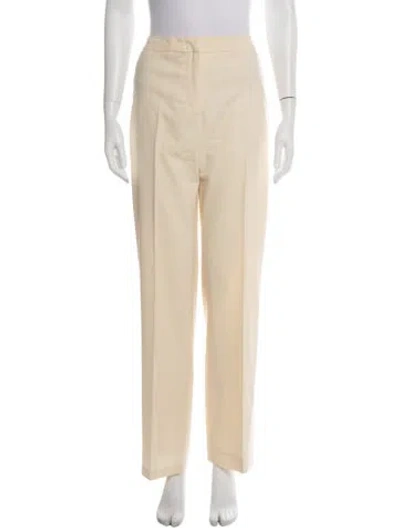 Pre-owned Max Mara Virgin Wool Straight Leg Pants In Green