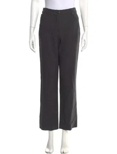 Pre-owned Max Mara Virgin Wool Straight Leg Pants In Grey
