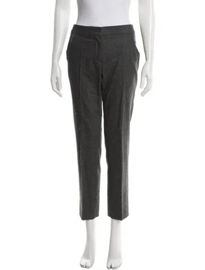 Pre-owned Max Mara Virgin Wool Straight Leg Pants In Grey