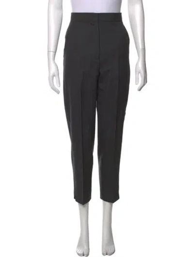 Pre-owned Max Mara Virgin Wool Straight Leg Pants In Grey