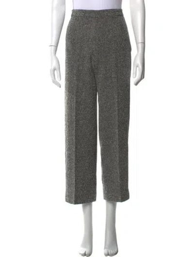 Pre-owned Max Mara Virgin Wool Straight Leg Pants In Grey