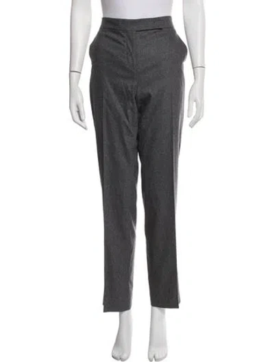 Pre-owned Max Mara Virgin Wool Straight Leg Pants In Grey