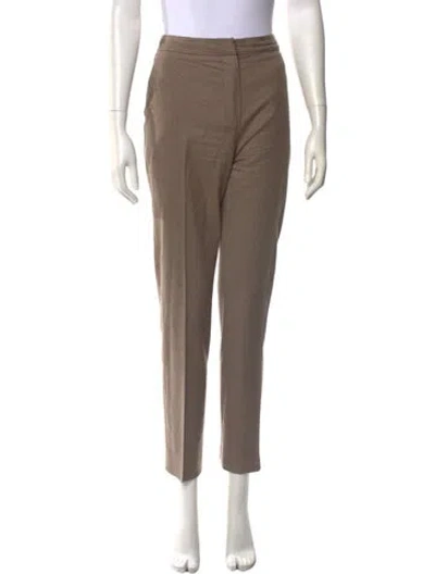 Pre-owned Max Mara Virgin Wool Straight Leg Pants In Neutral