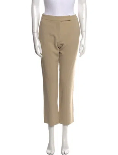 Pre-owned Max Mara Virgin Wool Straight Leg Pants In Neutral