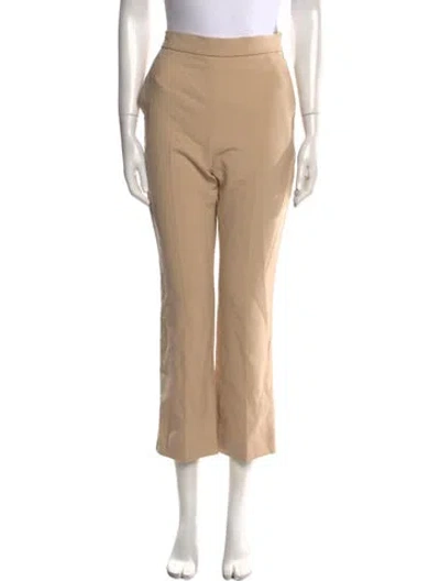 Pre-owned Max Mara Virgin Wool Straight Leg Pants In Neutral