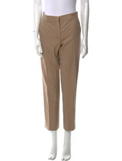 Pre-owned Max Mara Virgin Wool Straight Leg Pants In Neutral