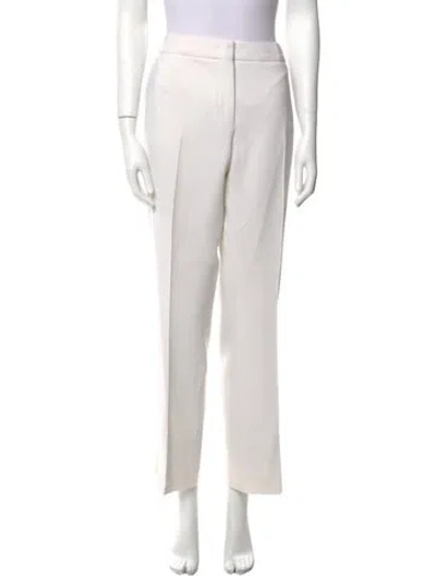 Pre-owned Max Mara Virgin Wool Straight Leg Pants In Neutral