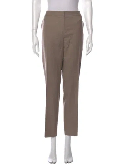 Pre-owned Max Mara Virgin Wool Straight Leg Pants In Neutral