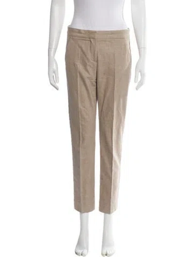 Pre-owned Max Mara Virgin Wool Straight Leg Pants In Neutral