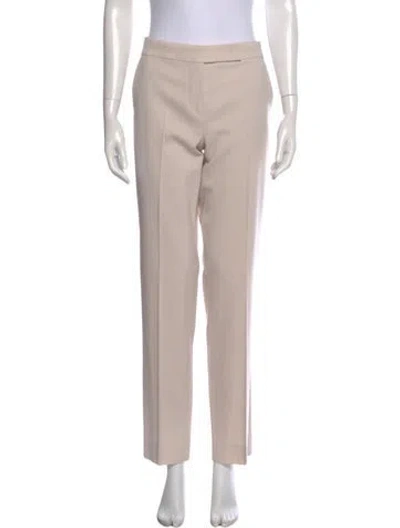 Pre-owned Max Mara Virgin Wool Straight Leg Pants In Neutral