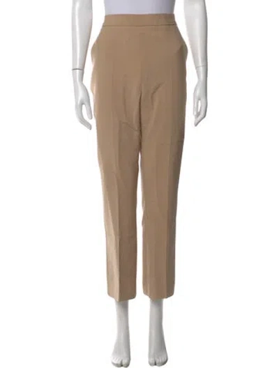 Pre-owned Max Mara Virgin Wool Straight Leg Pants In Neutral