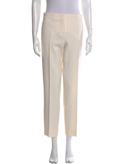 Pre-owned Max Mara Virgin Wool Straight Leg Pants In Neutral