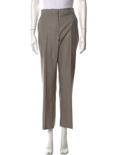 Pre-owned Max Mara Virgin Wool Straight Leg Pants In Neutral
