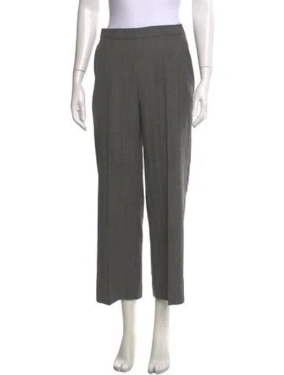 Pre-owned Max Mara Virgin Wool Straight Leg Pants In Neutral