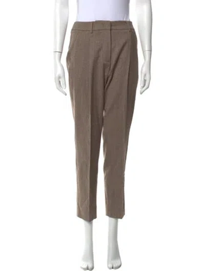 Pre-owned Max Mara Virgin Wool Straight Leg Pants In Neutral