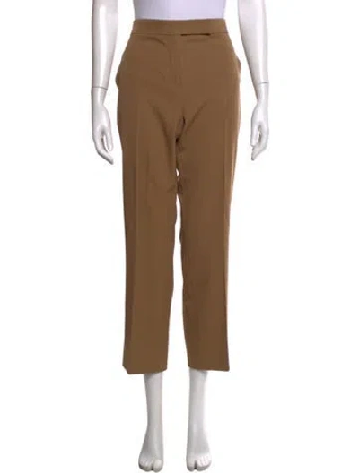 Pre-owned Max Mara Virgin Wool Straight Leg Pants In Neutral